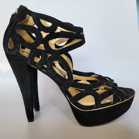 Nine West Platform Stiletto Heel – black suede 8M. - Picture 4 of 10